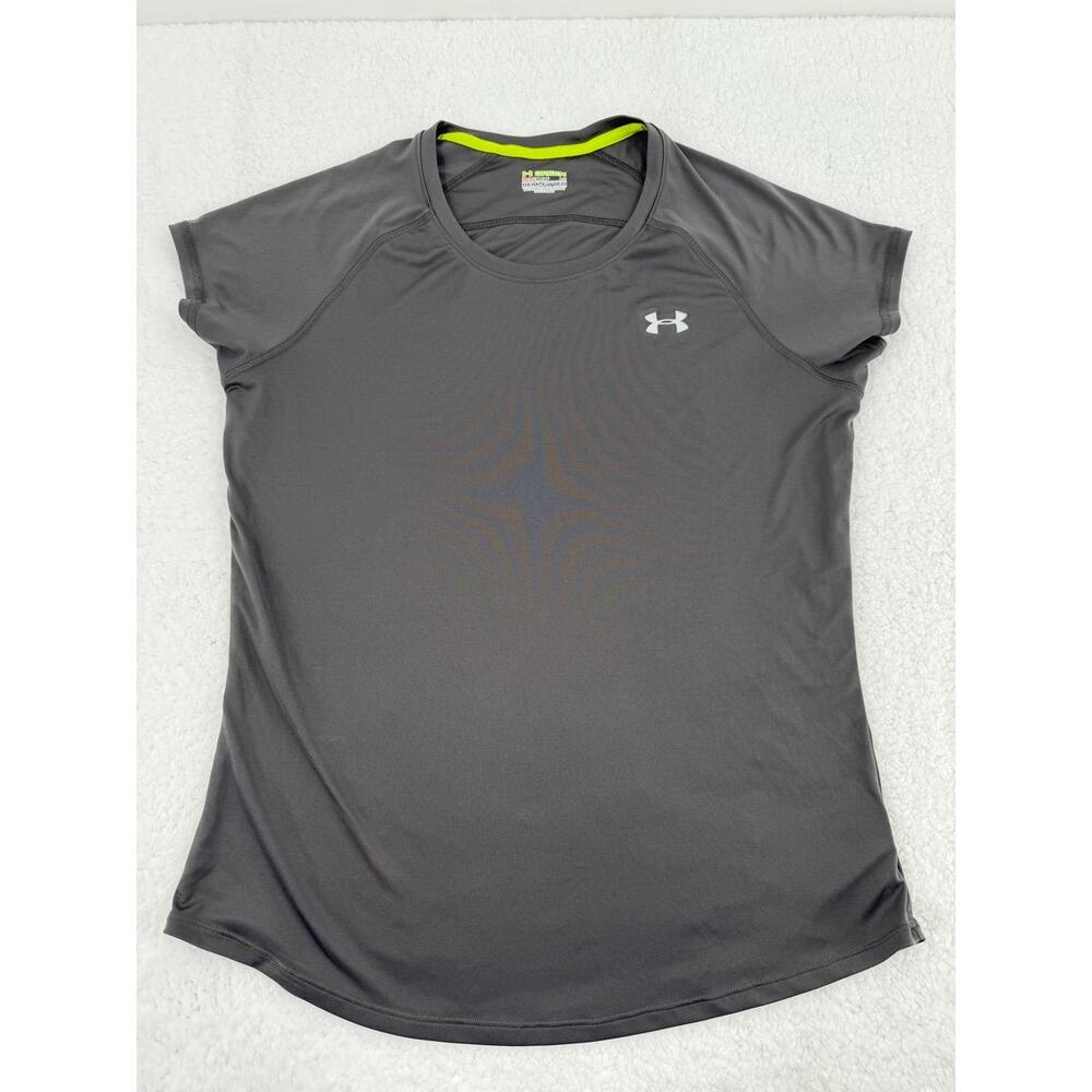 Under Armour Grey‎ Short Sleeve Crew Neck Logo Athletic TShirt  Women Large
